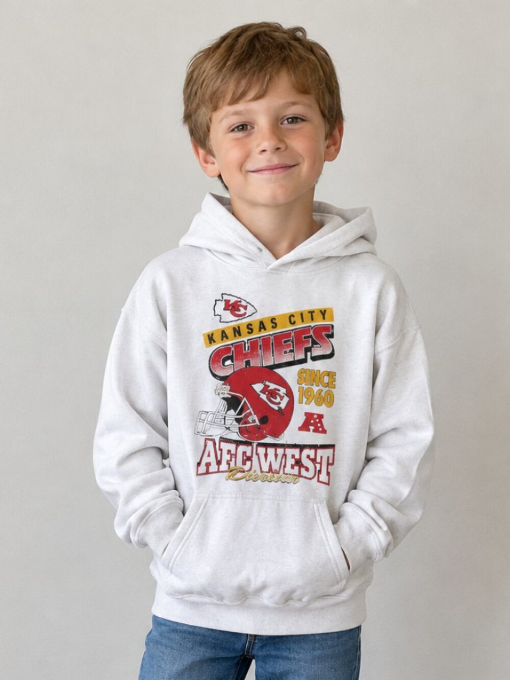 Vintage Kansas City Chiefs AFC West Hoodie Youth 6-7